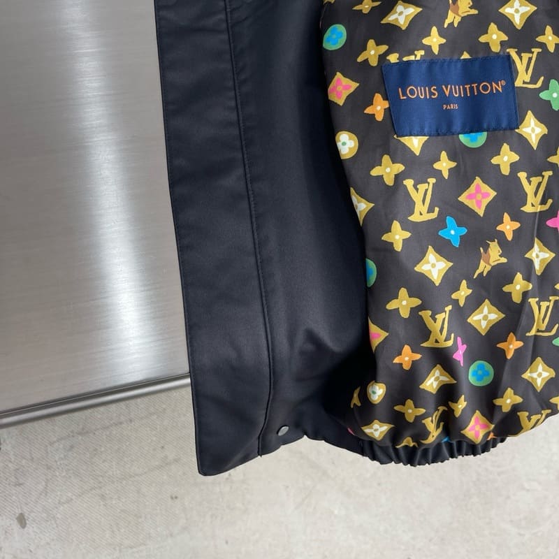 LV By Tyler, The Creator Cotton Aviator Jacket With Monogram Fleece Collar Black