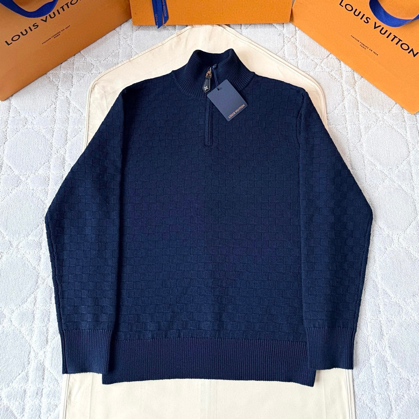 CASHMERE-WOOL BLEND HALF-ZIP PULLOVER - SK642