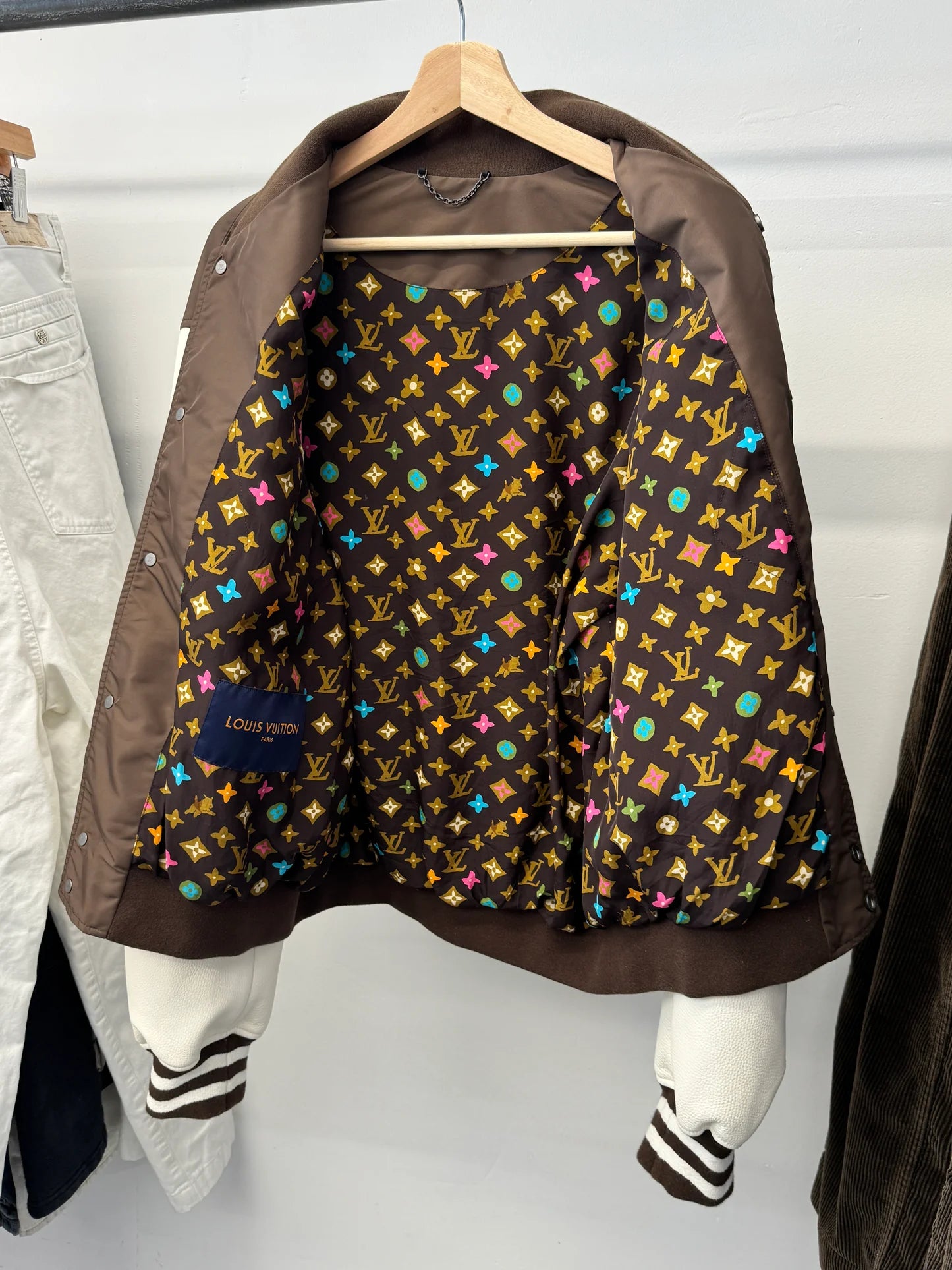 Louis Vuitton by Tyler, the Creator Embroidered Varsity Jacket Brown