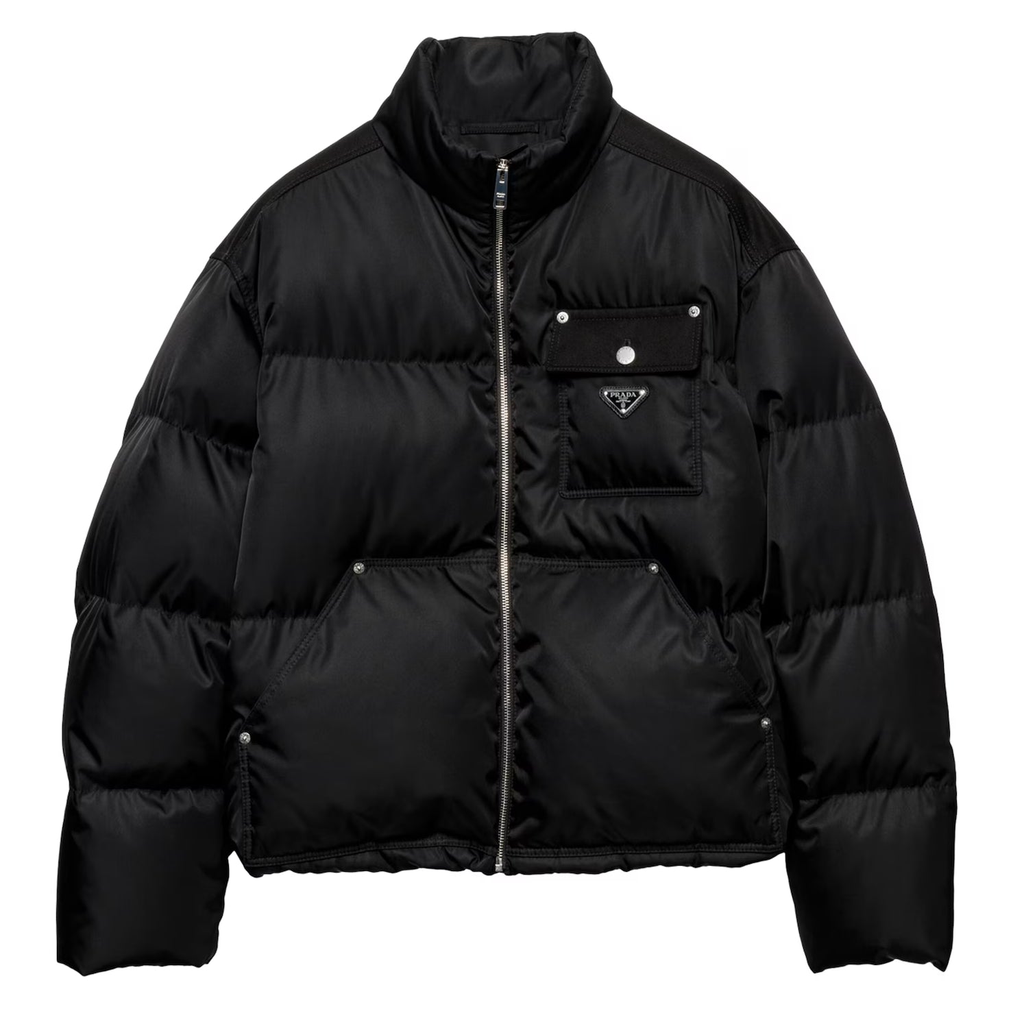 BLACK RE-NYLON PUFFER JACKET IN BLACK
