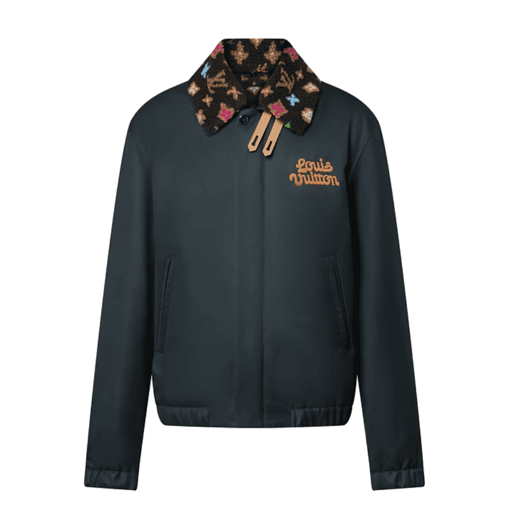 LV By Tyler, The Creator Cotton Aviator Jacket With Monogram Fleece Collar Black