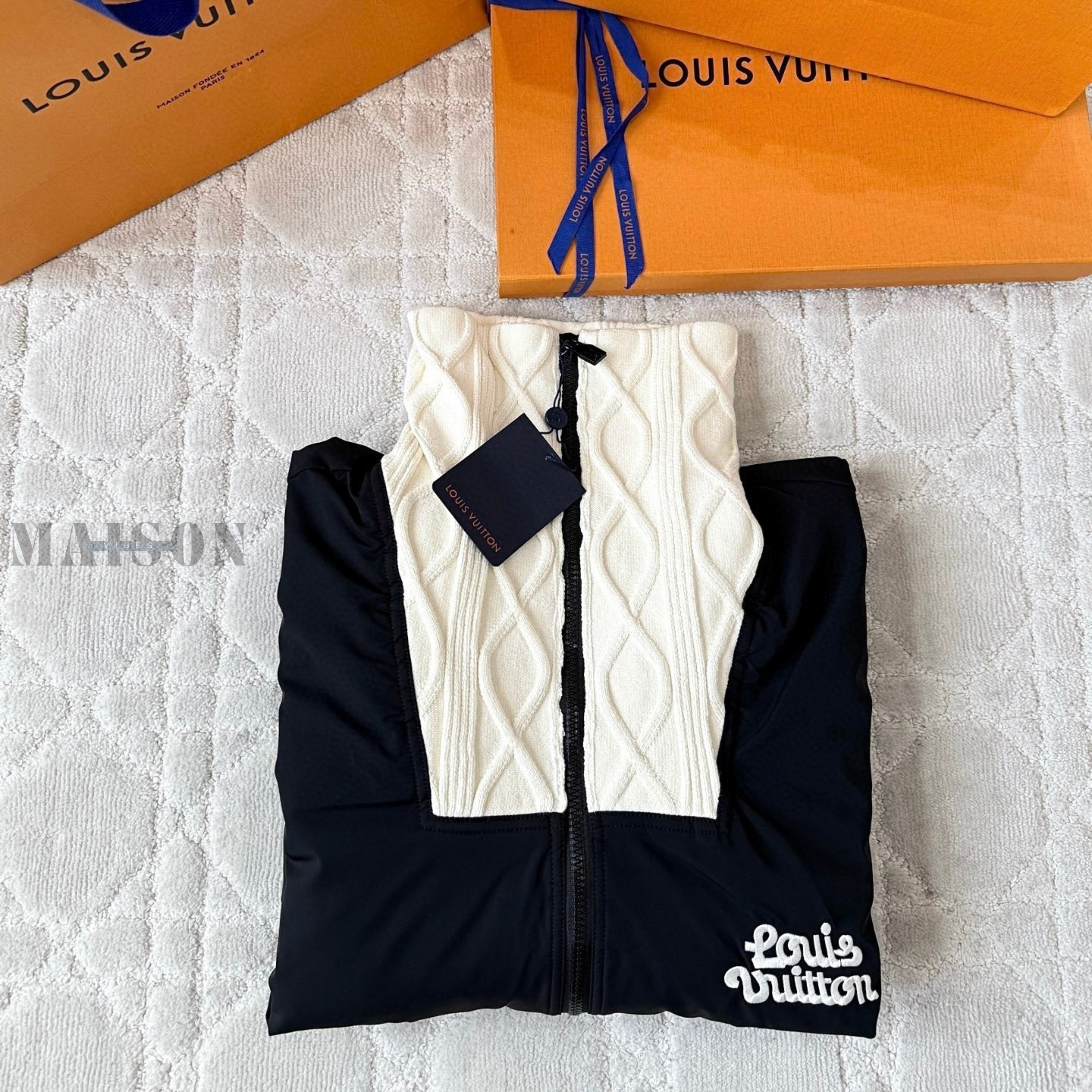 BY TYLER THE CREATOR KNITTED COLLAR EMBROIDERED TECHNICAL BLOUSON BLACK