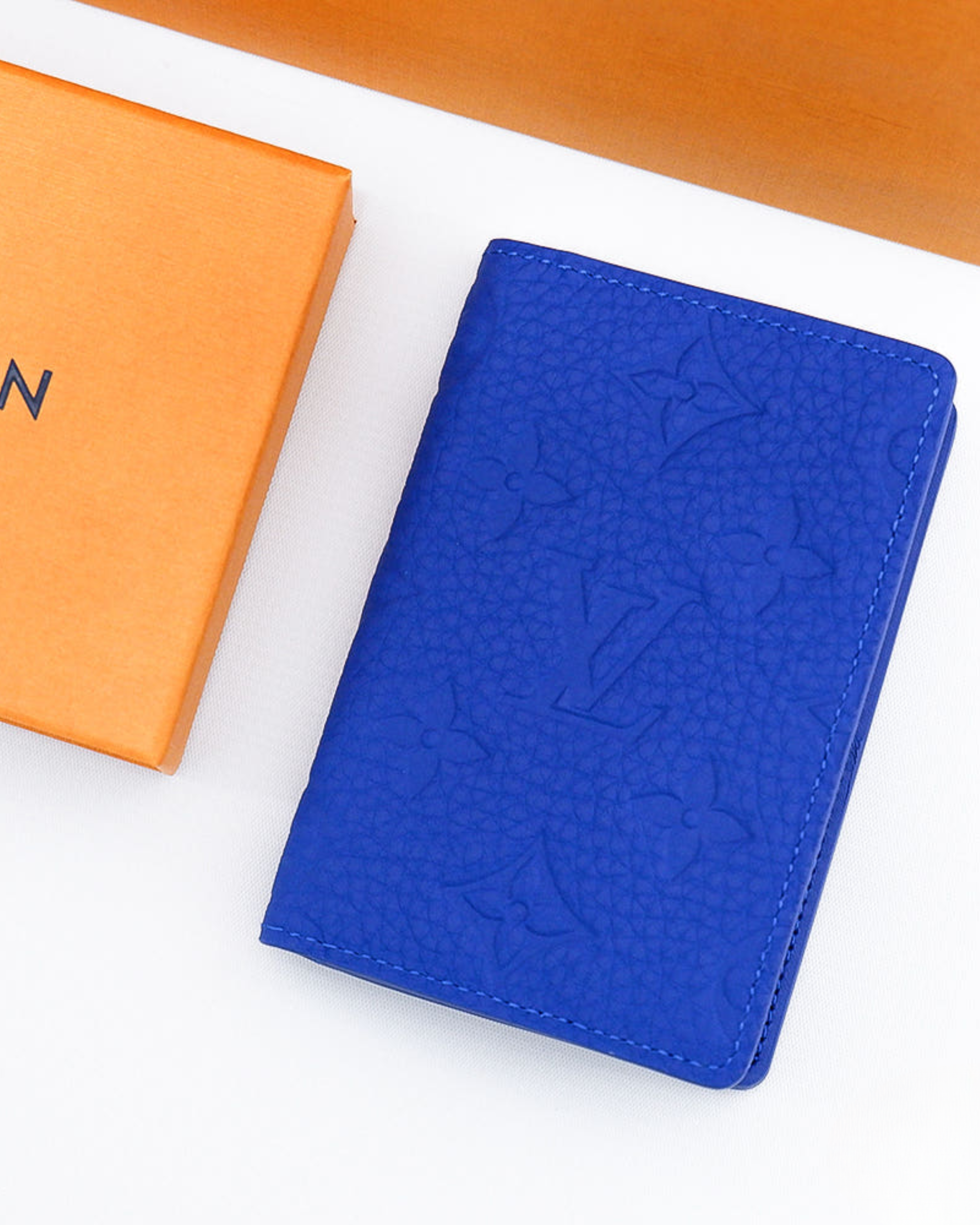 Louis Vuitton Pocket Organizer Monogram Taurillon Blue